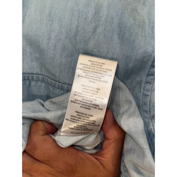 Equipment Femme Blue Delaney Chambray Button-Down Shirt Dress Women's Size L - Picture 8 of 9